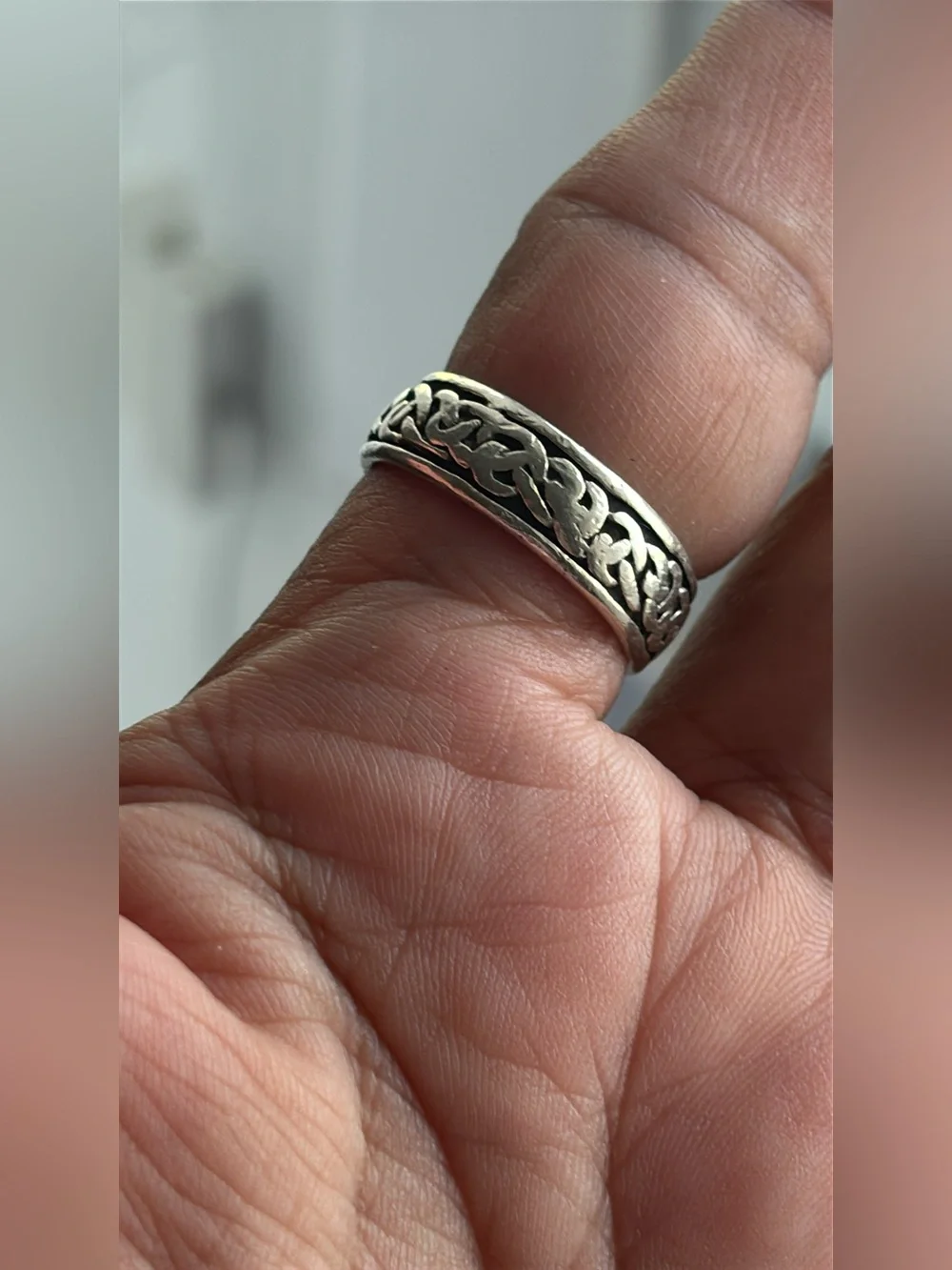 Vintage Sterling Silver Eternity Celtic Design Ring